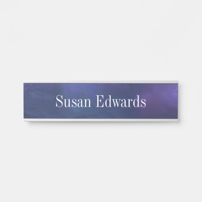 Deep Blue & Purple Name Plates Desk Signs (Front)