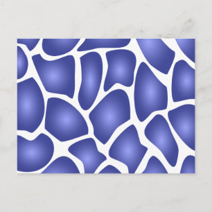 Deep Blue Random Mosaic Pattern Postcard