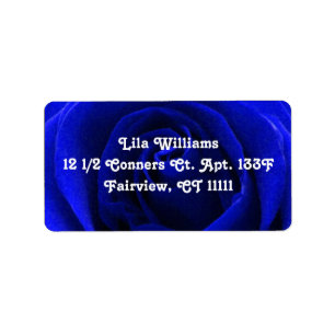 Deep Blue Rose Customizeable Address Label