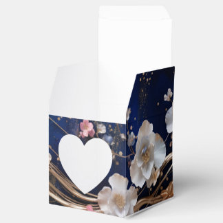 Deep Blue Scattered Flowers Favour Box