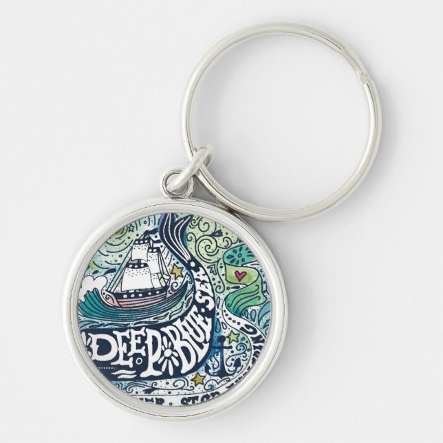 Deep Blue Sea |Never Stop Exploring Key Ring (Front)