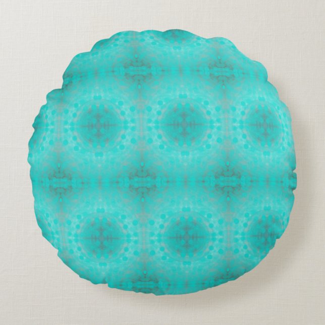 deep blue sea pattern round cushion (Front)