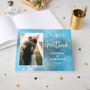 Deep Blue Sea Star Wedding Guest Book