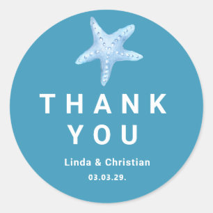 Deep Blue Sea Summer Wedding  Classic Round Sticker