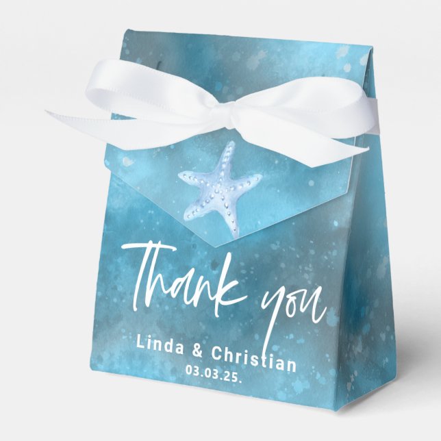 Deep Blue Sea Summer Wedding  Favour Box (Front Side)
