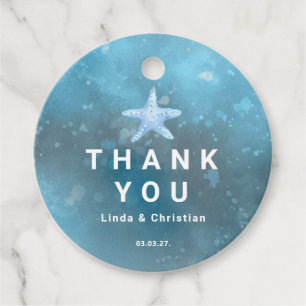Deep Blue Sea Summer Wedding Favour Tags