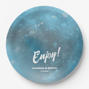 Deep Blue Sea Wedding Paper Plate