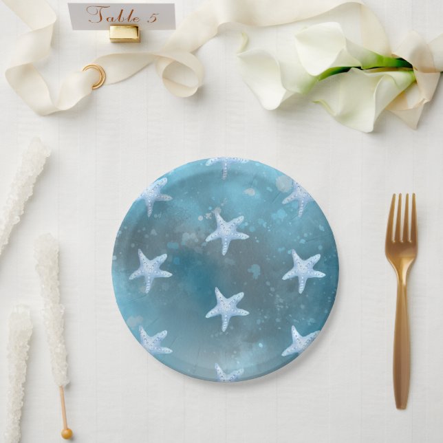 Deep Blue Sea Wedding  Paper Plate (Wedding)