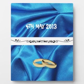 Deep Blue Silk Effect Wedding Plaque