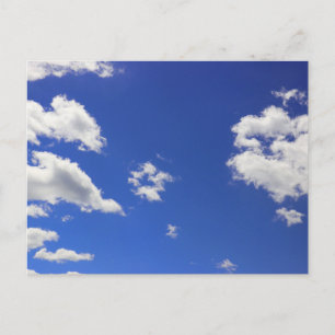 Deep Blue Sky White Fluffy Clouds, Photo Postcard