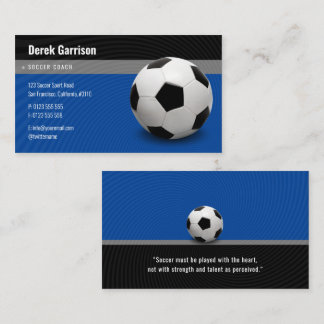 Deep Blue Soccer Coach | Sport Instructor Business Card