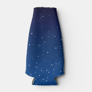 Deep Blue Starry Night Sky Bottle Cooler