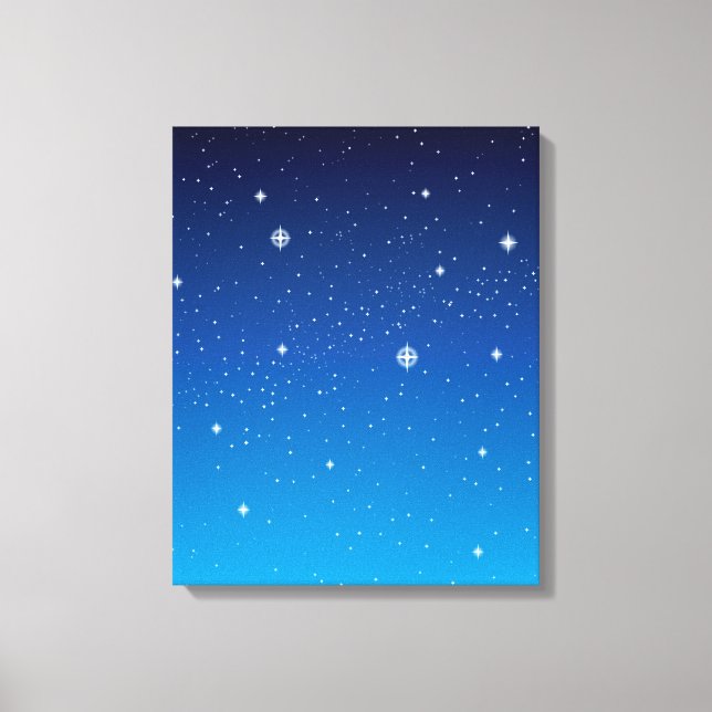 Deep Blue Starry Night Sky Canvas Print (Front)