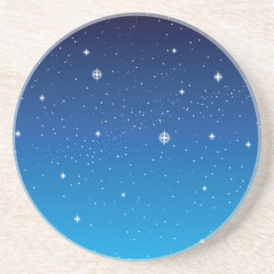 Deep Blue Starry Night Sky Coaster