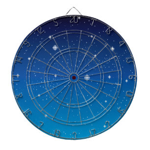 Deep Blue Starry Night Sky Dartboard
