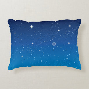Deep Blue Starry Night Sky Decorative Cushion