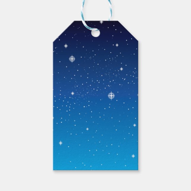 Deep Blue Starry Night Sky Gift Tags (Front)