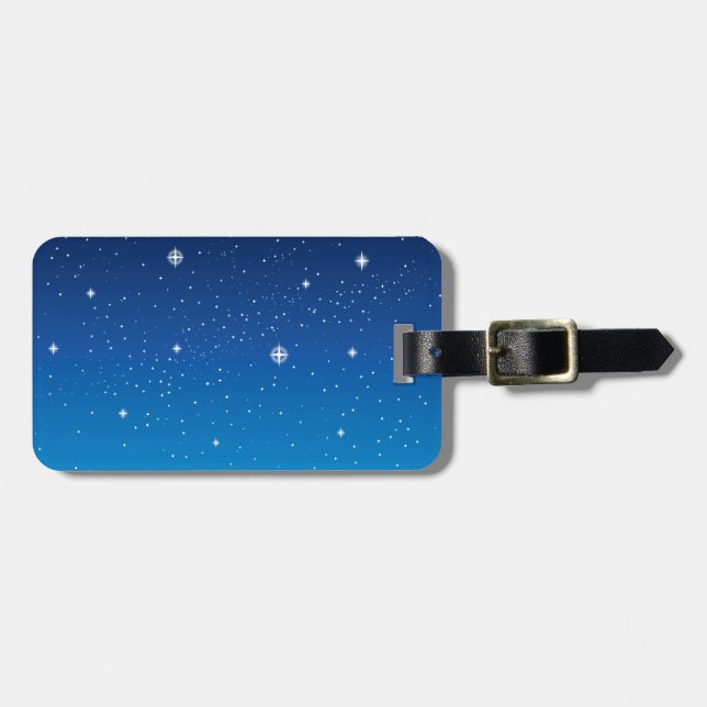Deep Blue Starry Night Sky Luggage Tag (Front Horizontal)