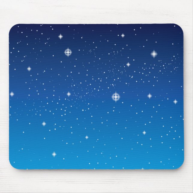 Deep Blue Starry Night Sky Mouse Mat (Front)