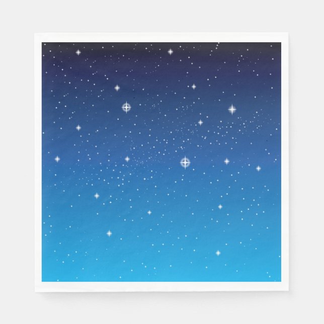 Deep Blue Starry Night Sky Napkin (Front)