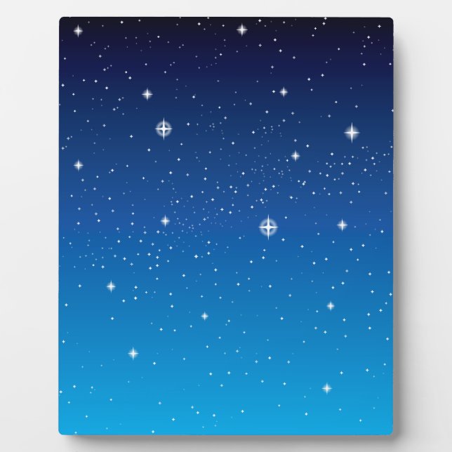Deep Blue Starry Night Sky Plaque (Front)