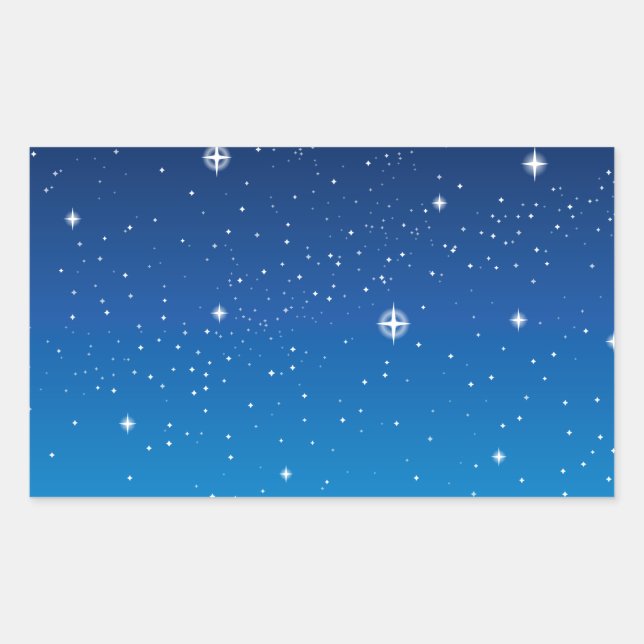 Deep Blue Starry Night Sky Rectangular Sticker (Front)