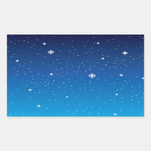 Deep Blue Starry Night Sky Rectangular Sticker