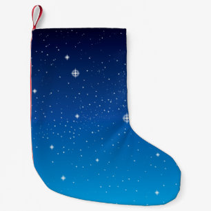 Deep Blue Starry Night Sky Small Christmas Stocking