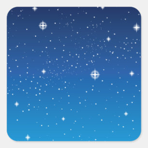 Deep Blue Starry Night Sky Square Sticker