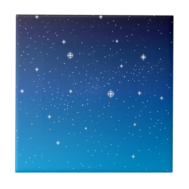 Deep Blue Starry Night Sky Tile (Front)