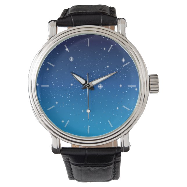 Deep Blue Starry Night Sky Watch (Front)