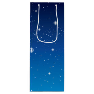 Deep Blue Starry Night Sky Wine Gift Bag