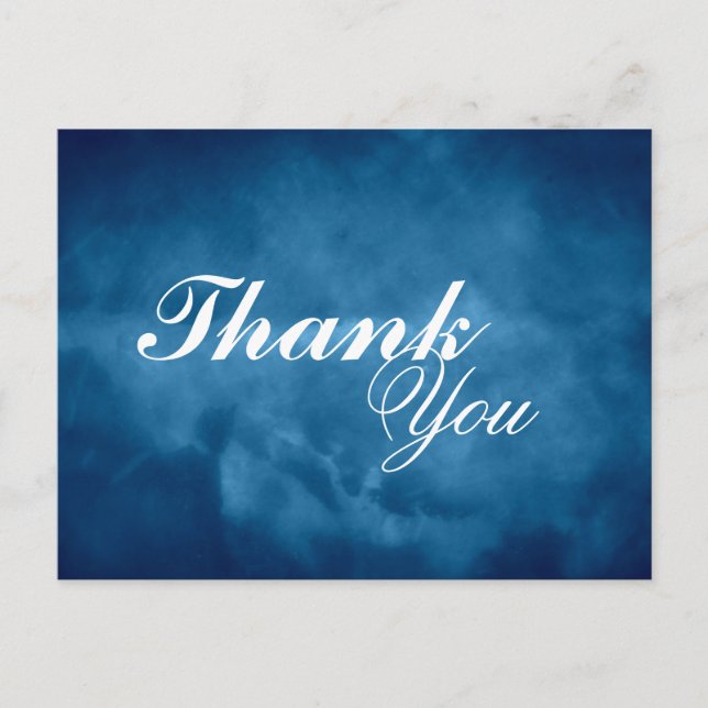 Deep Blue Thank You Postcard (Front)