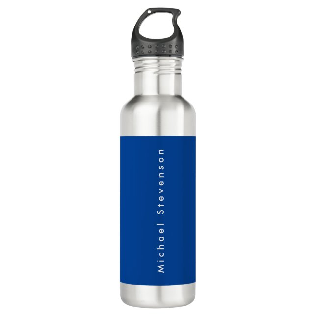 Deep Blue Trendy Modern Professional 710 Ml Water Bottle (Front)