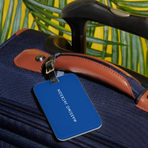 Deep Blue Trendy Modern Professional Luggage Tag