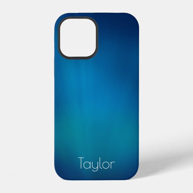 Deep Blue Underwater View Add Name iPhone Case (Back)