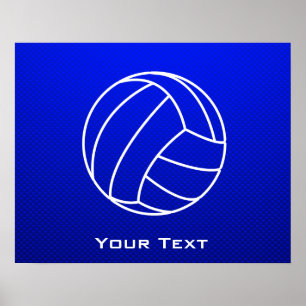 Deep Blue Volleyball Poster