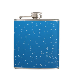 Deep Blue Water and Tiny Bubbles Hip Flask