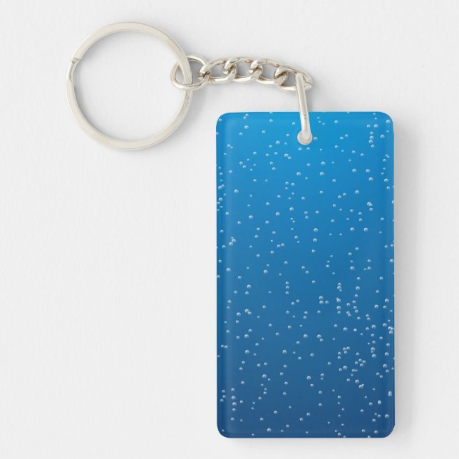 Deep Blue Water and Tiny Bubbles Key Ring (Front)