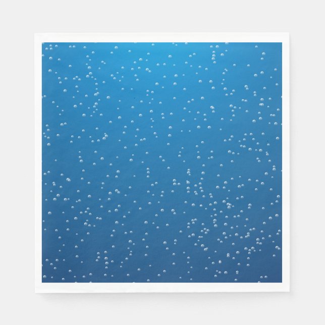 Deep Blue Water and Tiny Bubbles Napkin (Front)