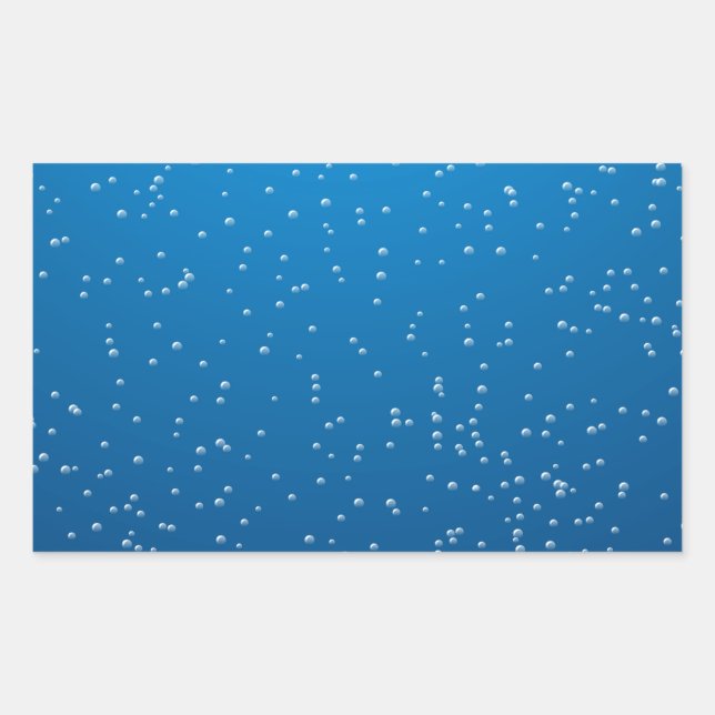 Deep Blue Water and TIny Bubbles Rectangular Sticker (Front)