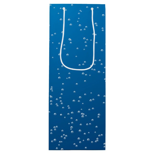 Deep Blue Water and Tiny Bubbles Wine Gift Bag (Front)