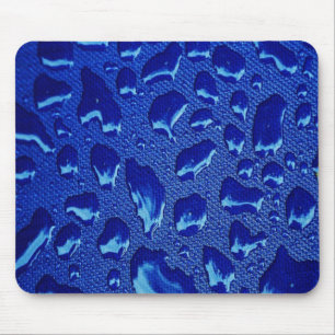 Deep Blue Water Droplets Mouse Mat