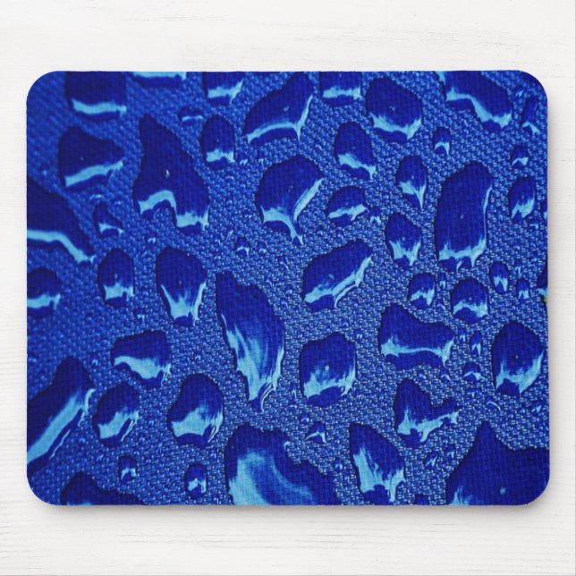 Deep Blue Water Droplets Mouse Mat (Front)