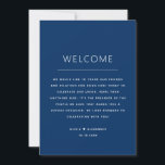 Deep Blue Weekend Itinerary | Navy Wedding Welcome Invitation<br><div class="desc">Welcome your guests with this refined wedding weekend timeline itinerary card in deep blue, also known as navy. Inspired by the elegance of the ocean and the calm of deep waters, this minimalist design is perfect for nautical, coastal, or destination weddings. The rich, timeless colour brings a sense of depth...</div>