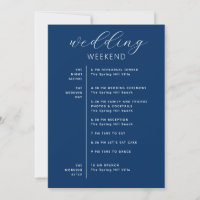 Deep Blue Weekend Timeline | Nautical Navy Wedding