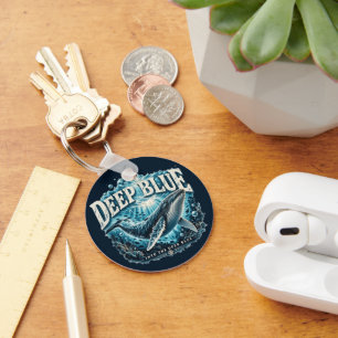 DEEP BLUE Whale Ocean Adventure Keychain
