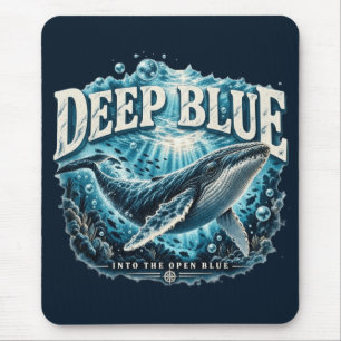 DEEP BLUE Whale Ocean Adventure Mouse Mat