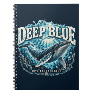 DEEP BLUE Whale Ocean Adventure Notebook