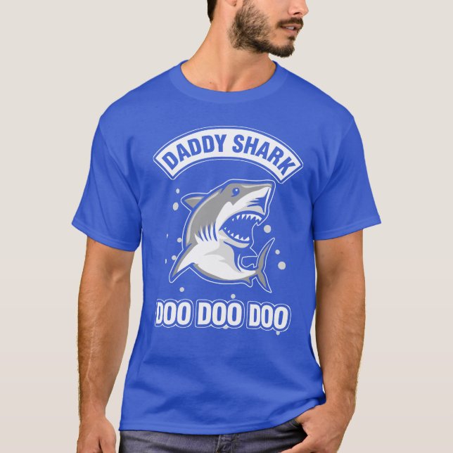 Deep blue with Daddy shark T-Shirt (Front)